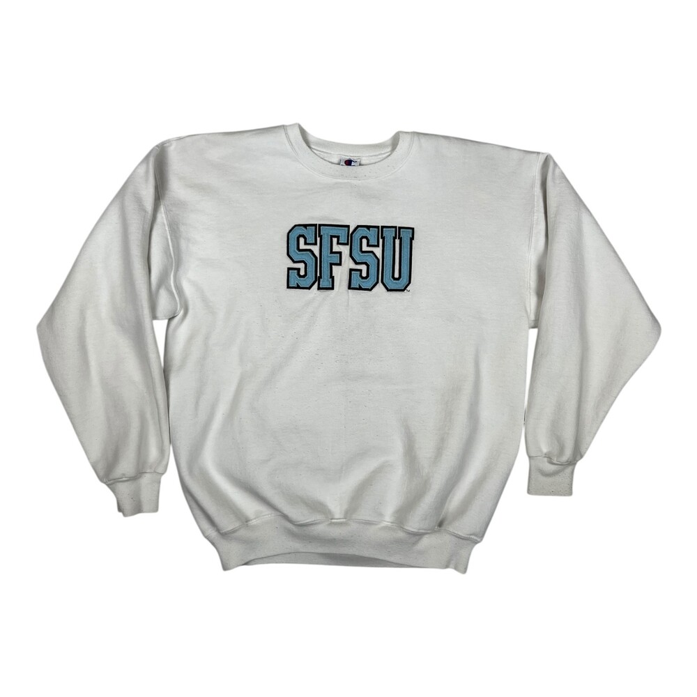 Vintage San Francisco State University Sweatshirt Size Large White Champion